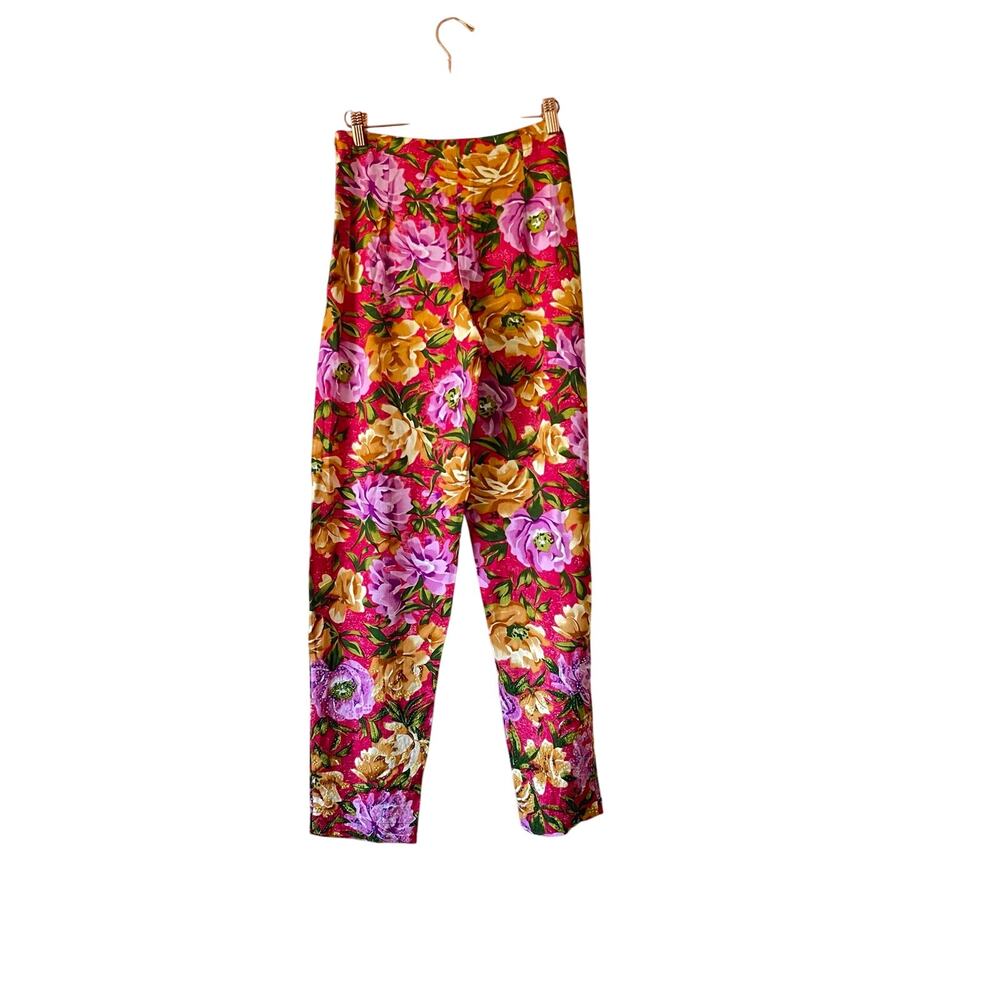 NWT deadstock floral beaded pants skinny fit size small
